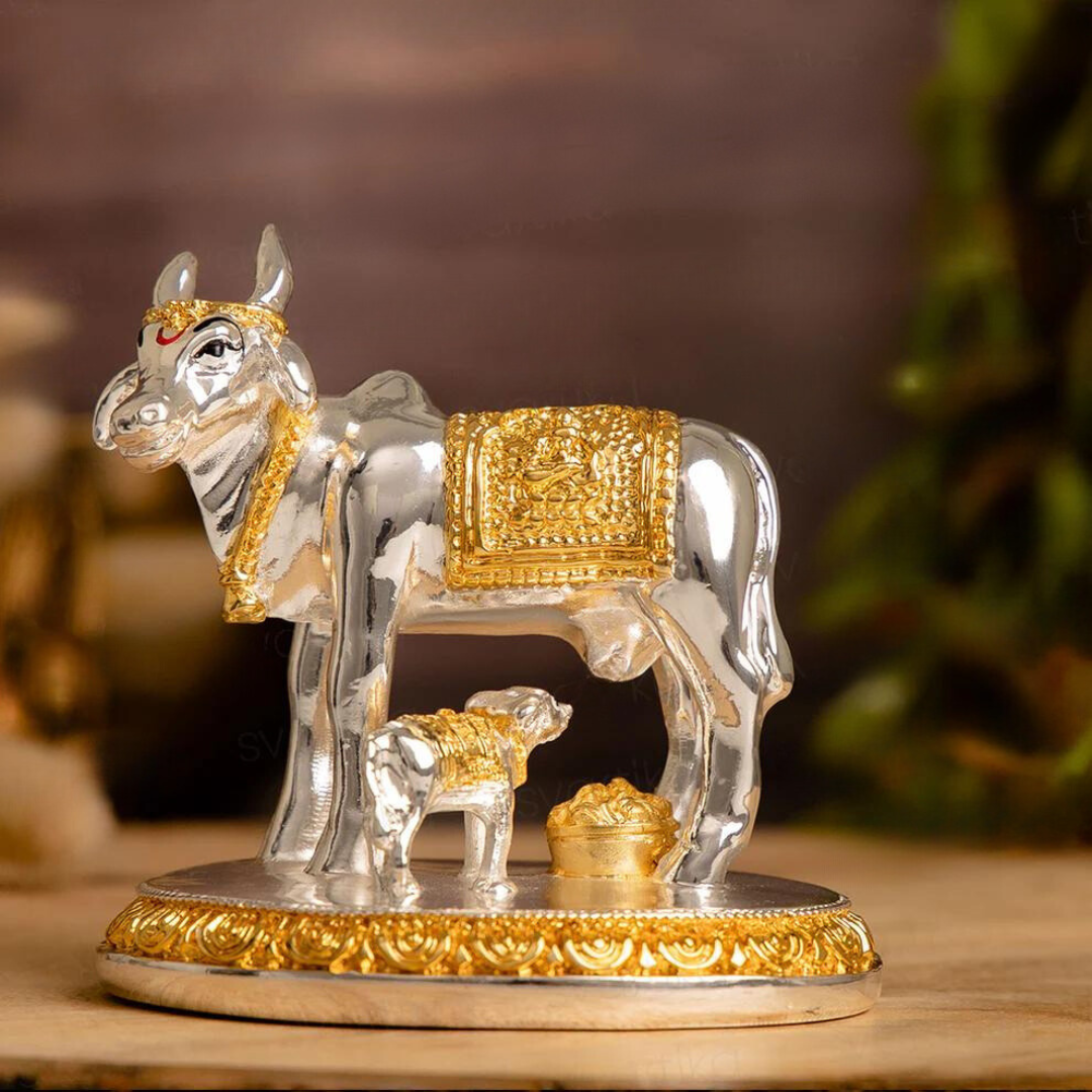 Vastu Kamdhenu Cow with Calf Idol