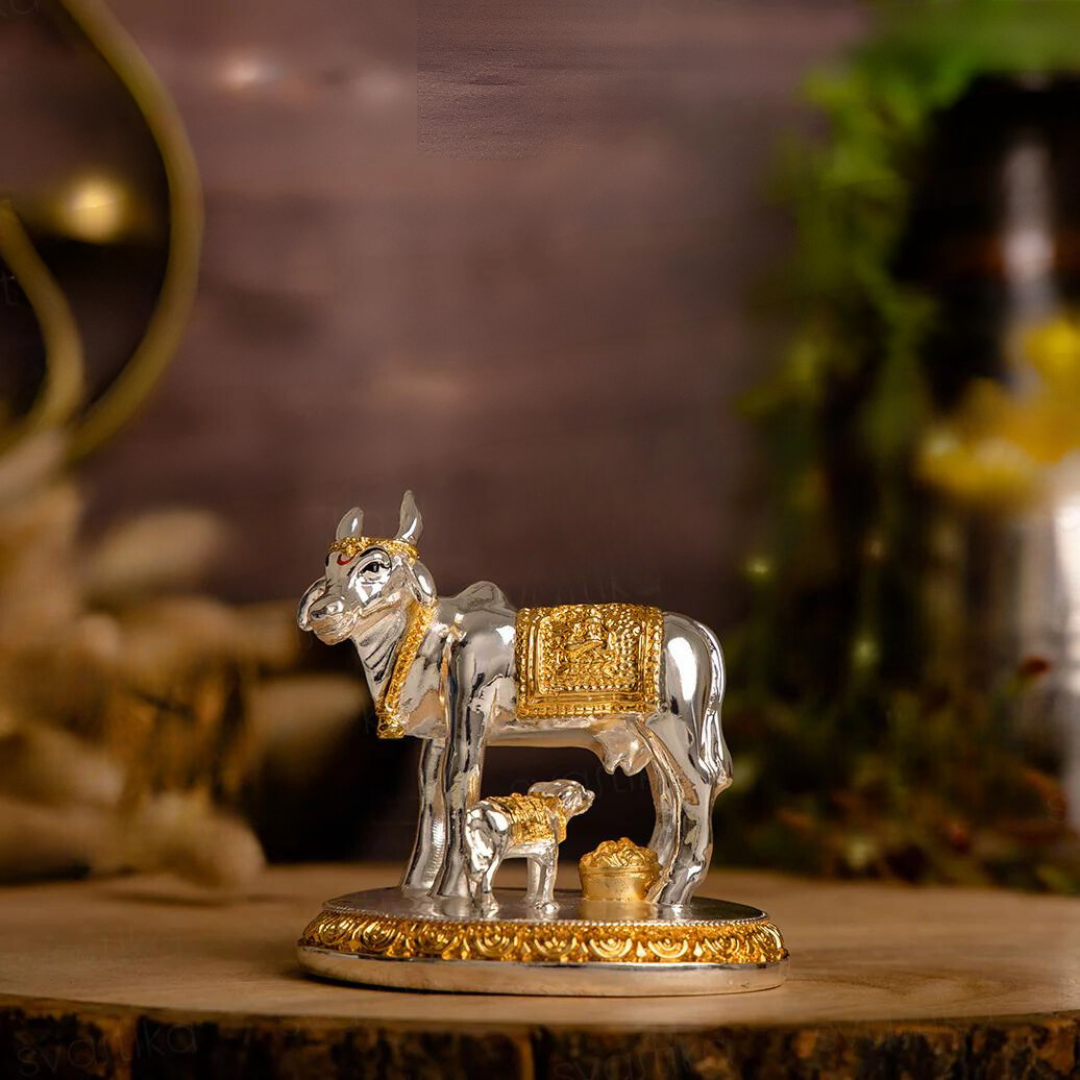 Vastu Kamdhenu Cow with Calf Idol