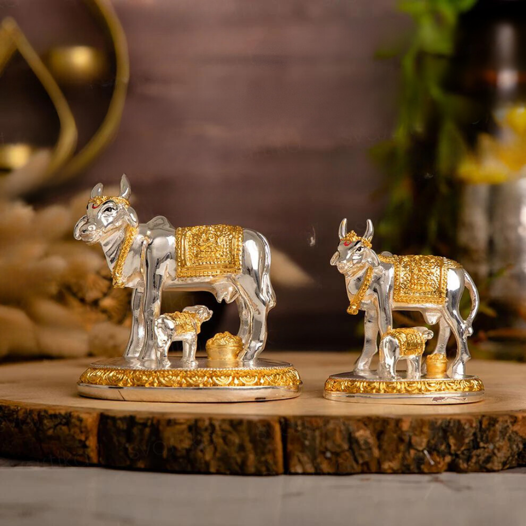 Vastu Kamdhenu Cow with Calf Idol