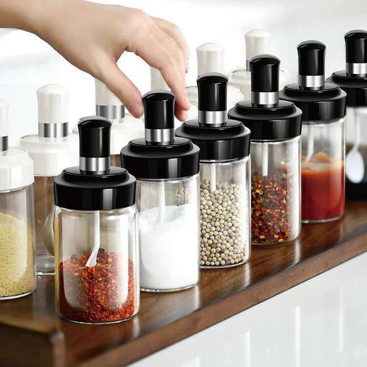 Glass Seasoning Jar with Spoon - 250ml