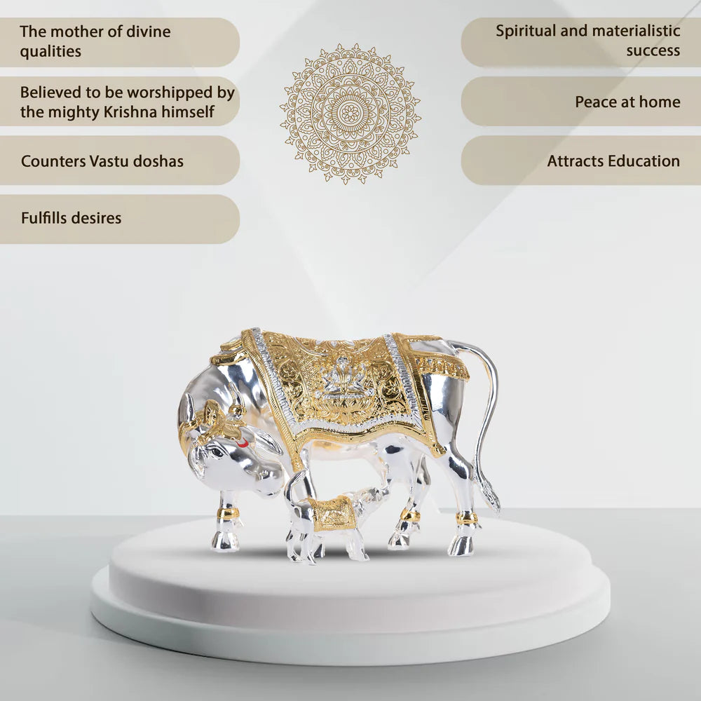 Vastu Kamdhenu Cow with Calf Idol