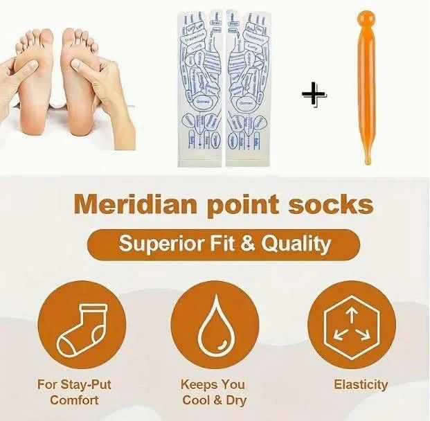 Acupressure Reflexology Socks With Pressure Point (with stick)