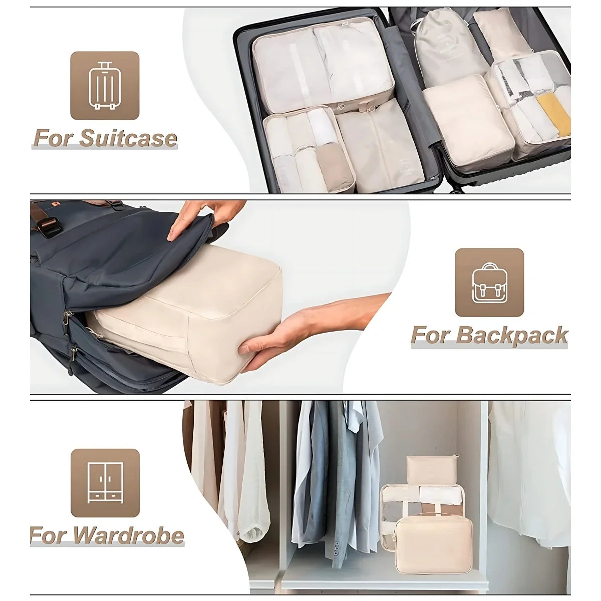 Packing Cubes for Travel, Travel Organizer Kit (7 Piece Set)