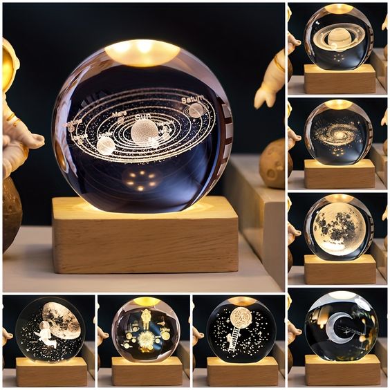 3D Galaxy crystal globe