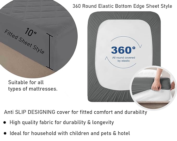 Waterproof Quilted Mattress Protector with Skirting